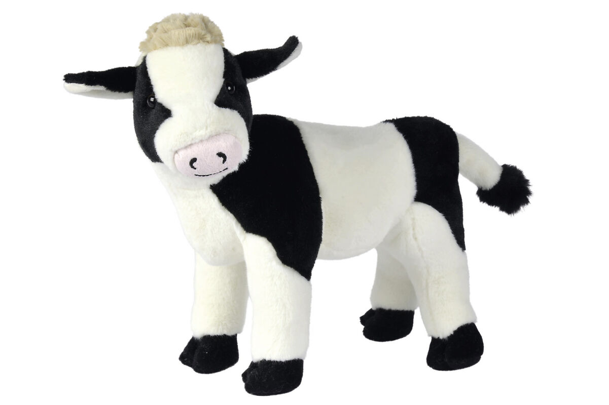  peluche vache blanc noir 35 cm 